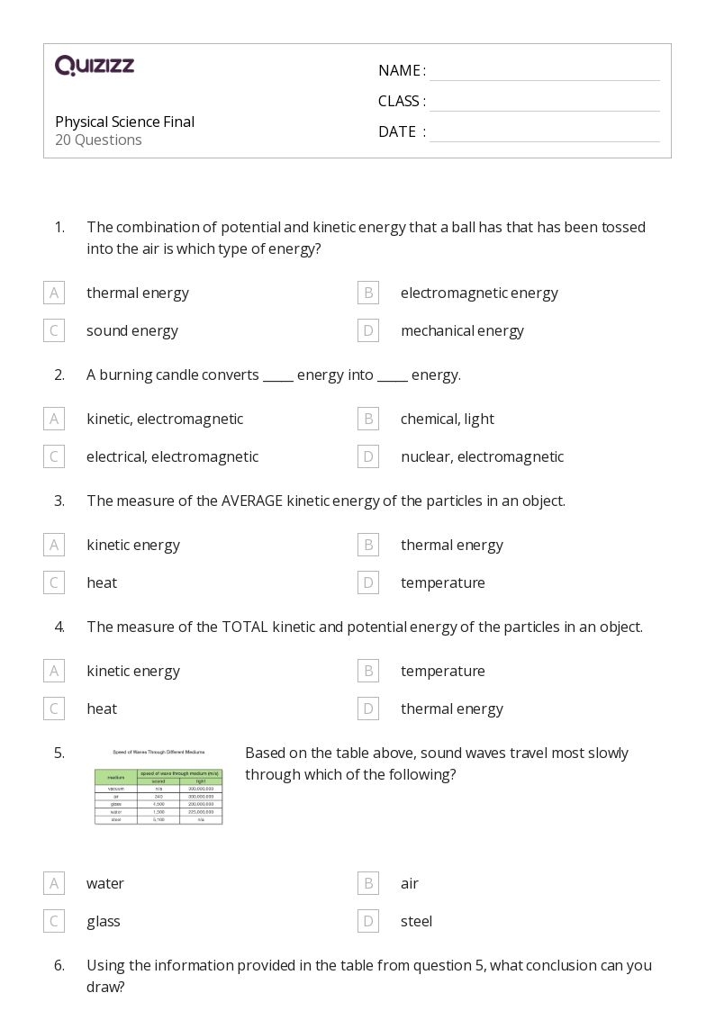 50 Science Worksheets For 7th Class On Quizizz Free amp Printable