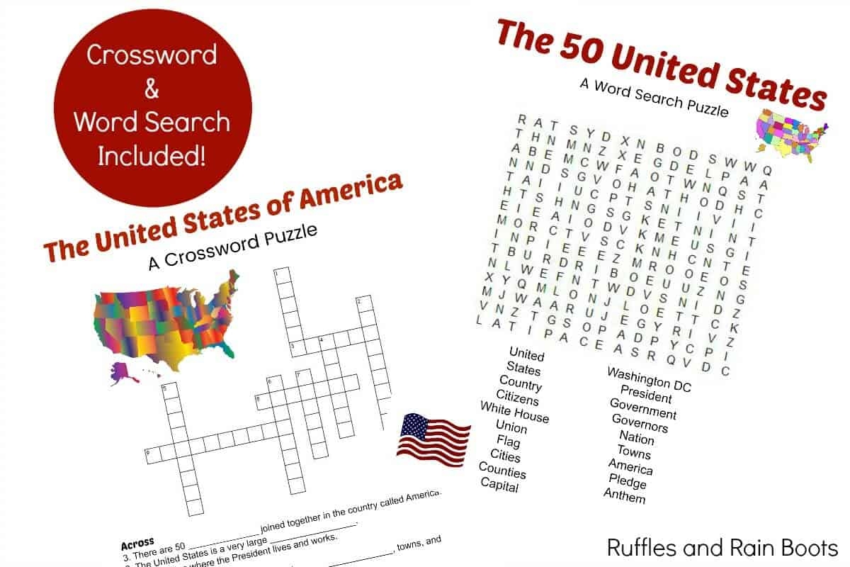 Free Printable Crossword Puzzles Usa States