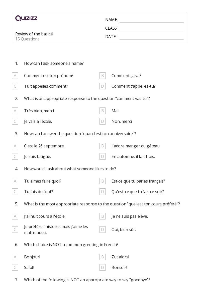 50 The Basics Worksheets For 9th Grade On Quizizz Free amp Printable