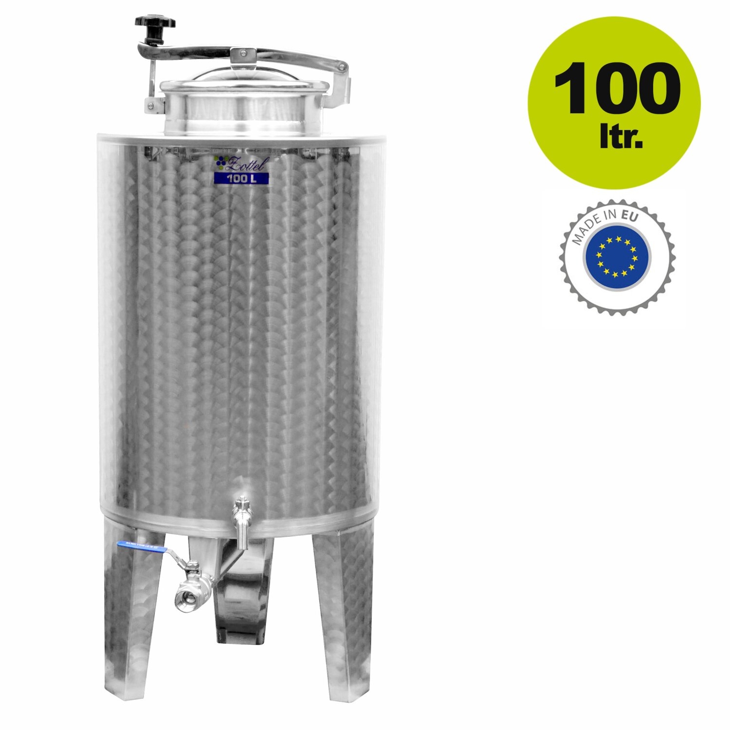  500BWT100 Zottel Tank Edelstahl Branntweintank Edelstahl Fass 100 Liter Inhalt Mit Domdeckel F en Und Hahn versandkostenfrei 