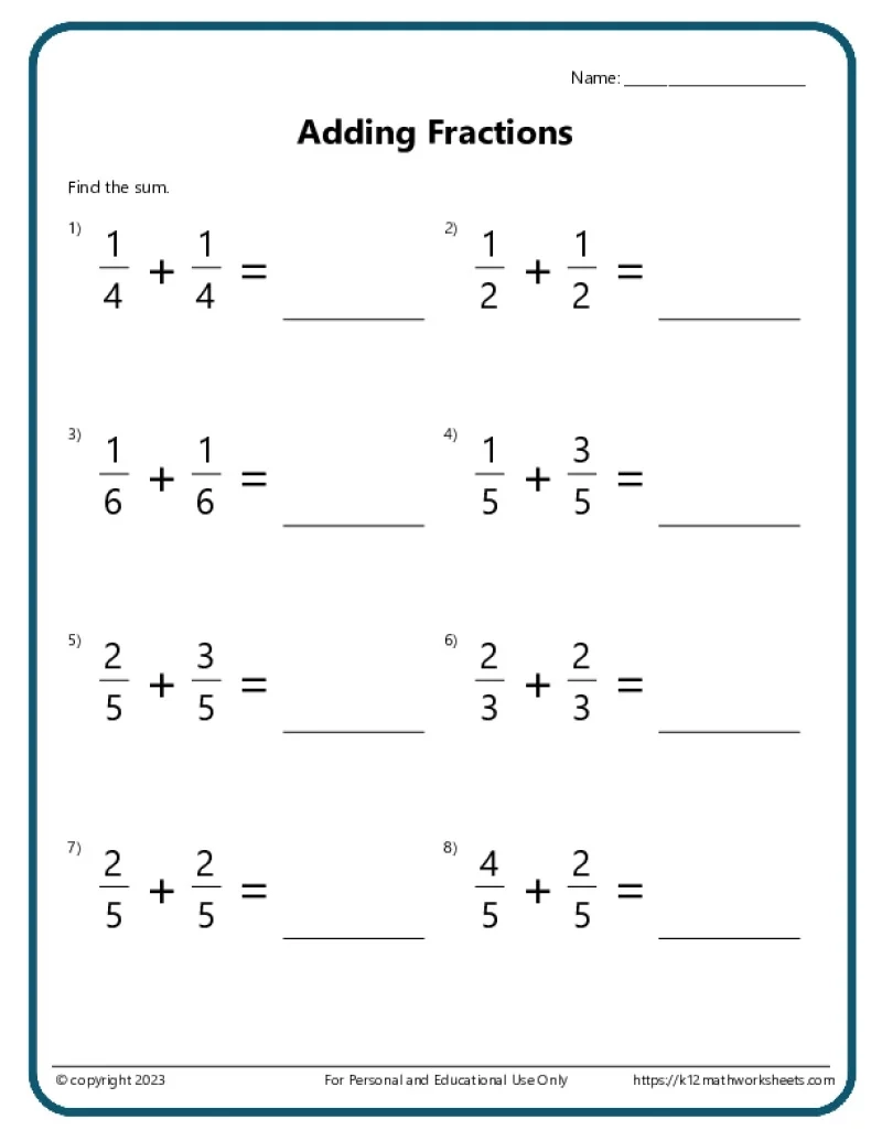 Math Worksheets For 5th Grade Free Printable