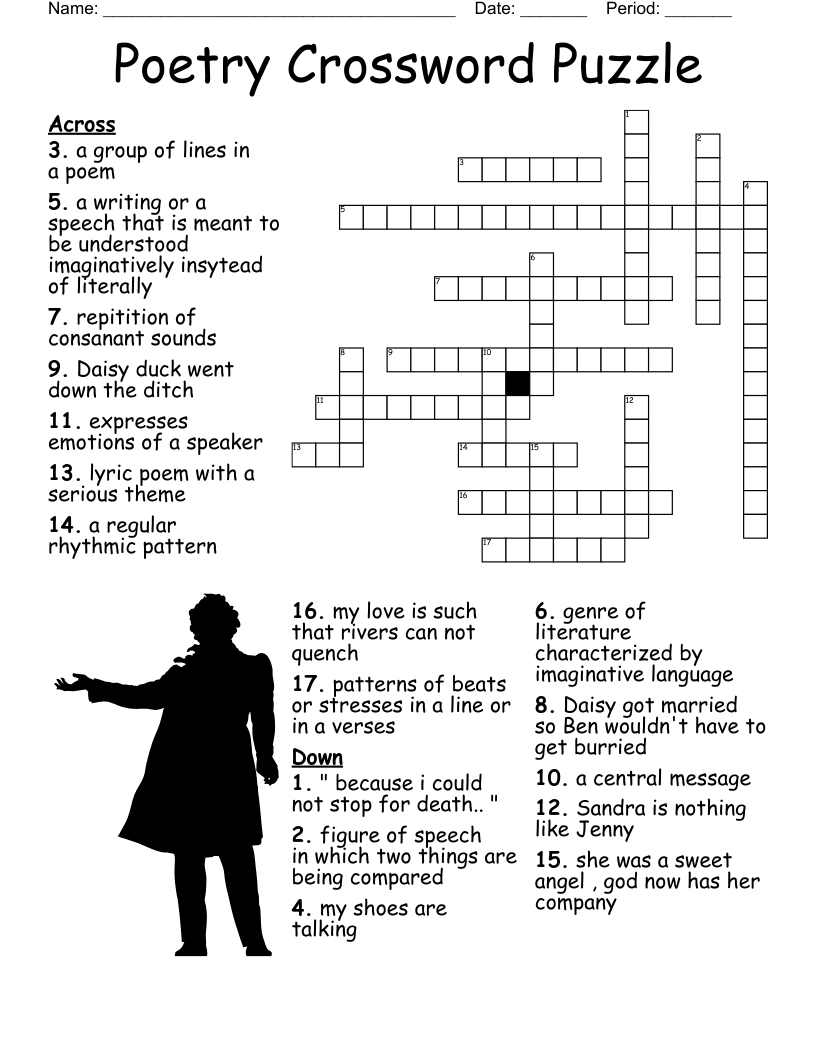 6th Grade Literature End of Year Review Crossword WordMint