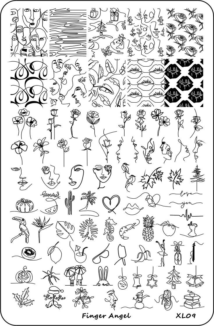 9 5X15 Abstract Woman Face Nail Stamping Plates Image Painting 