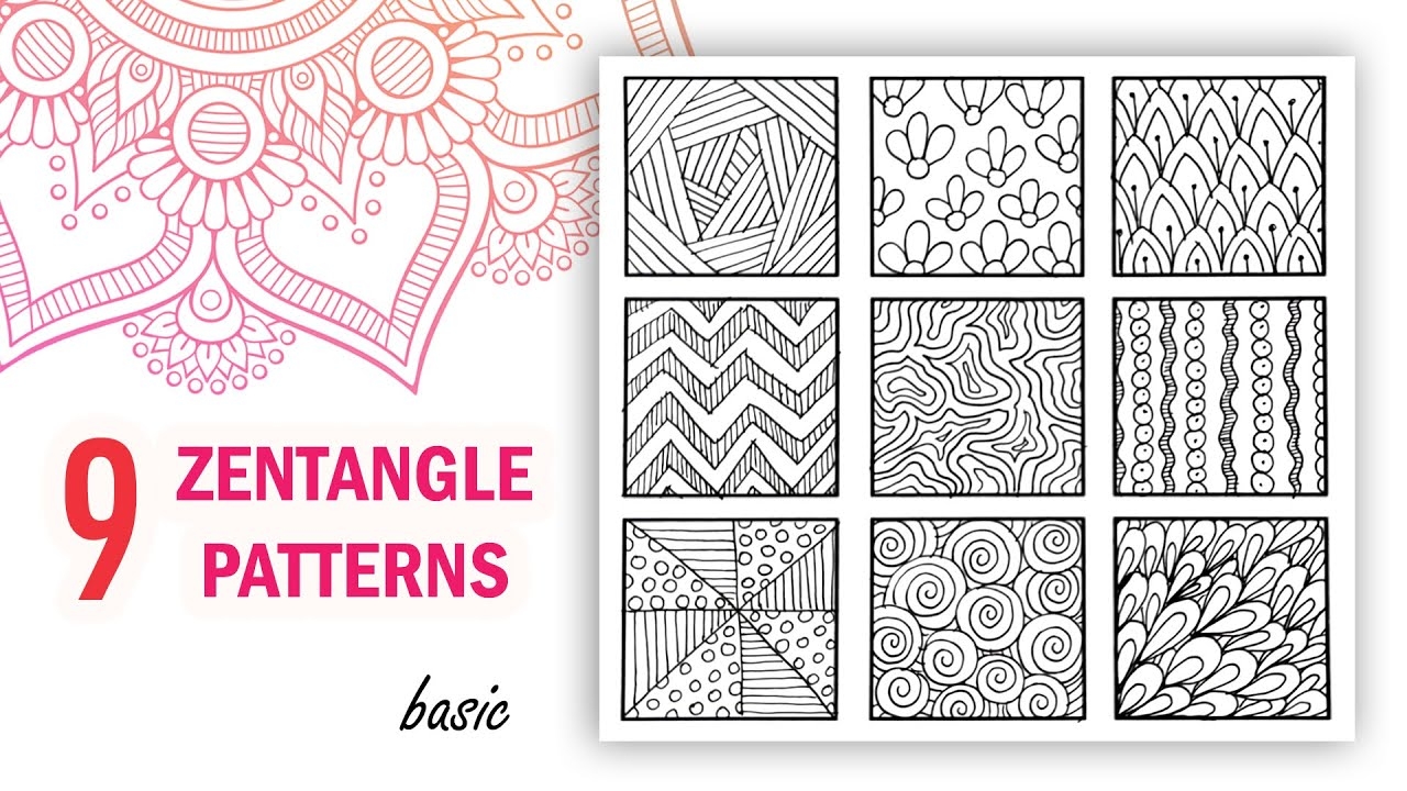 9 Easy Zentangle Patterns For Beginners Quick Zentangle