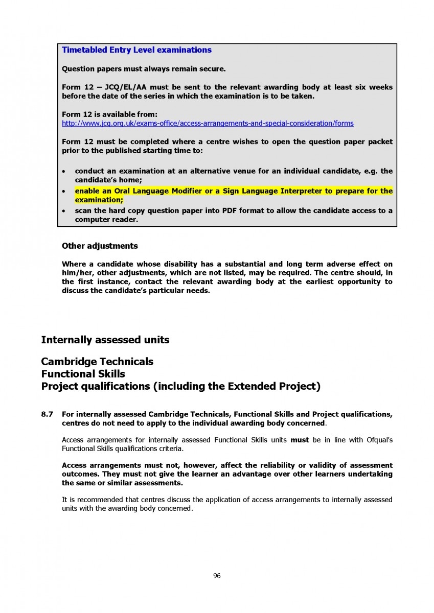Access Arrangements NALDIC