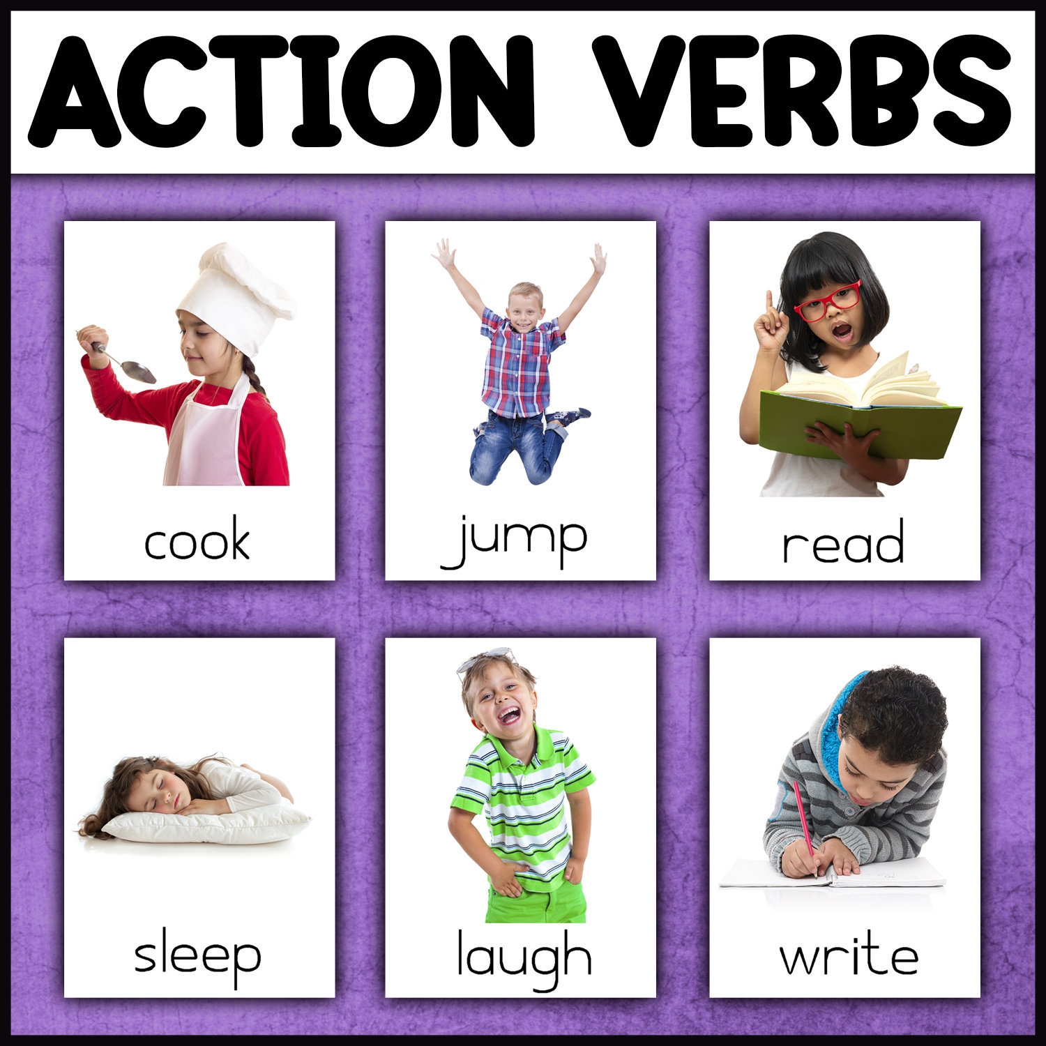 Action Verbs Flashcards For Autism Speech Therapy ESL Vocabulary 