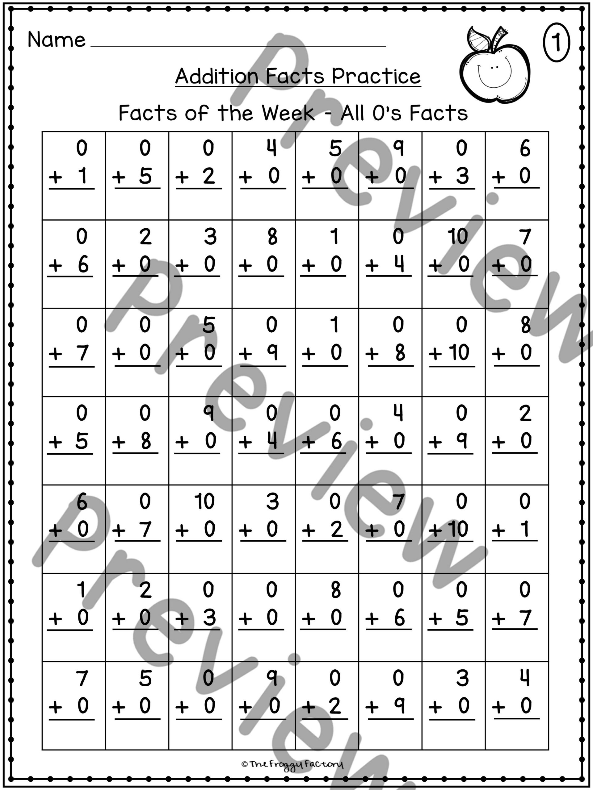 Addition Facts Practice Worksheets Addition Fact Fluency Made 