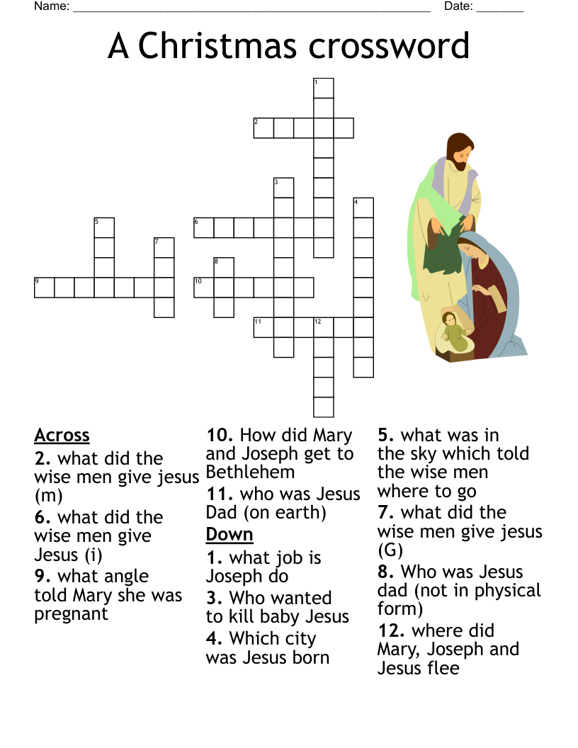 Printable Christmas Crosswords For Adults
