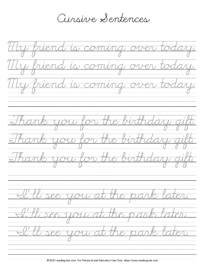 Adult Handwriting Worksheets Free Printable