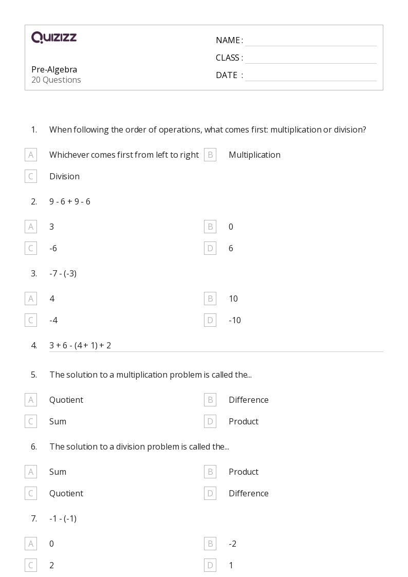 Algebra 1 Worksheets Dynamically Created Algebra 1 Worksheets 