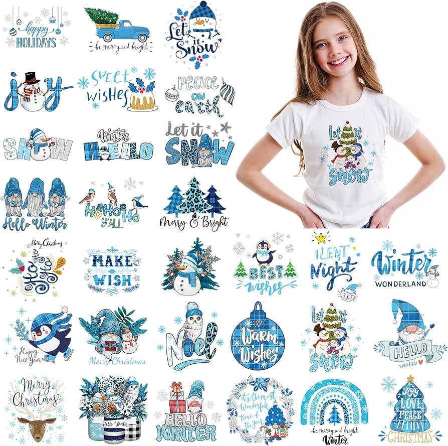 Amazon Ferraycle 30 Pcs Winter Iron On Transfers For T Shirts 