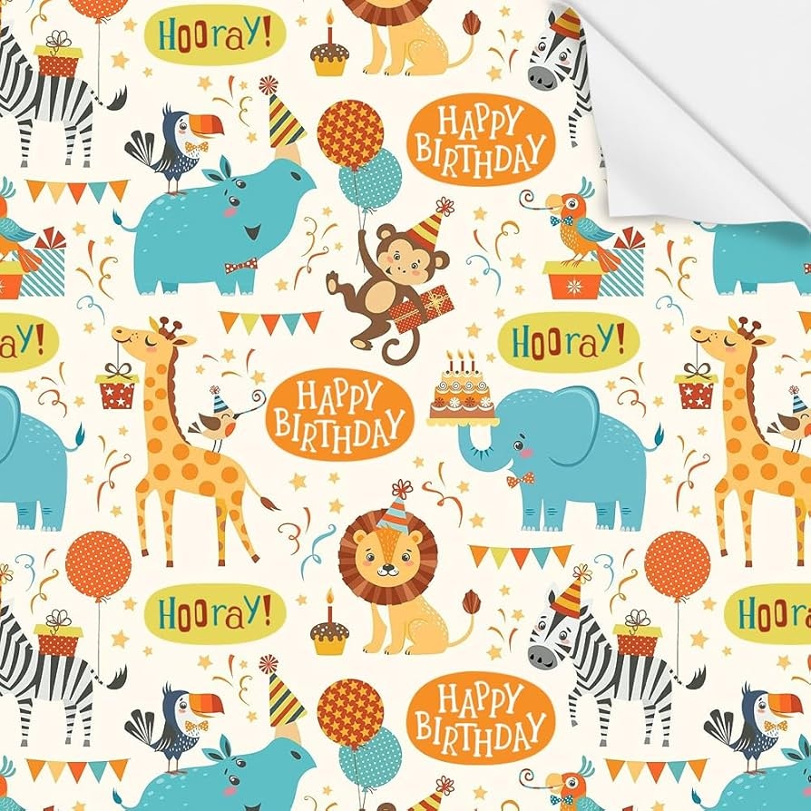 Amazon Geluode Birthday Wrapping Paper For Kids Girls Boys 