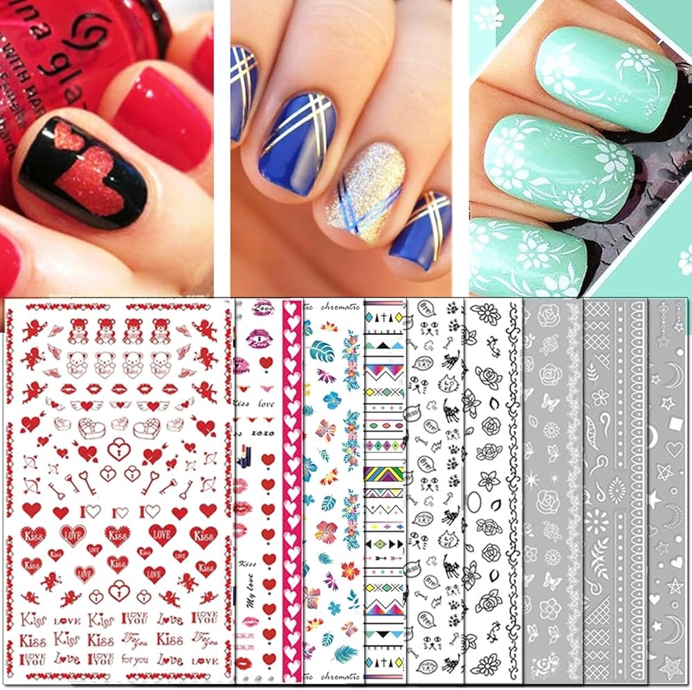 Amazon TailaiMei Nail Decals Stickers 1600 Pcs Self 
