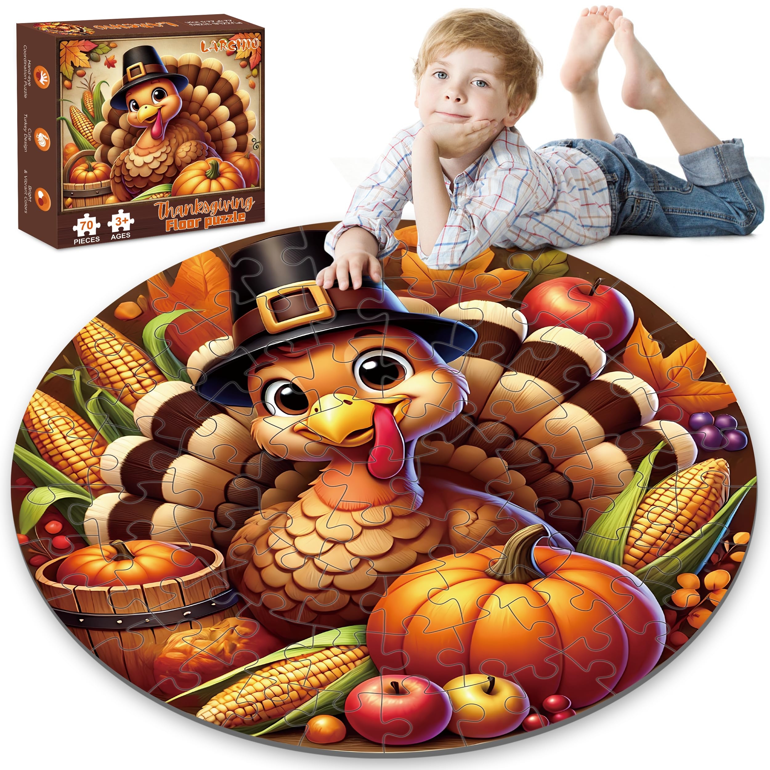 Amazon Thanksgiving Floor Puzzles 70pcs Large Jigsaw Puzzle 