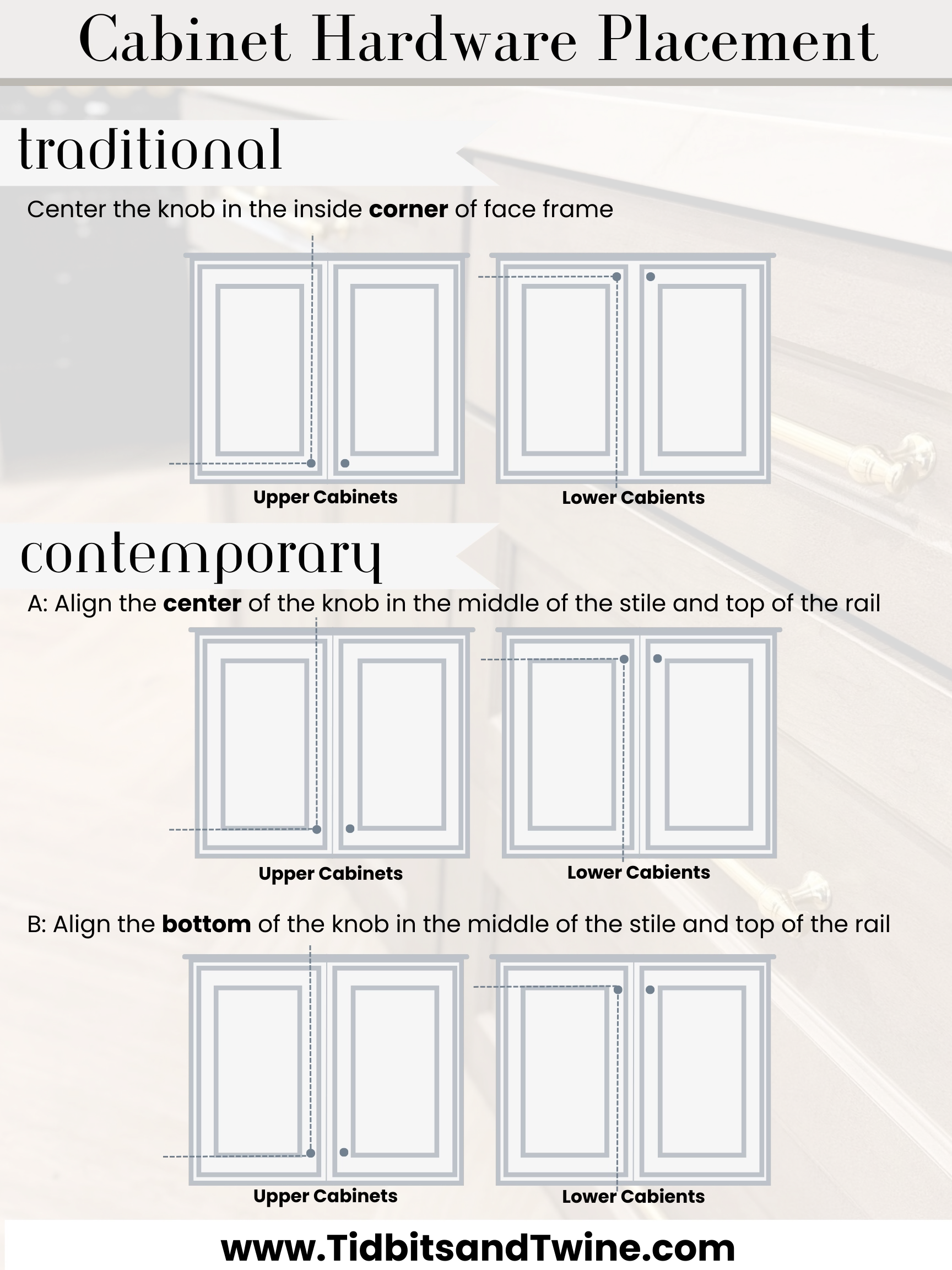 An Easy Cabinet Hardware Placement Guide Tidbits amp Twine