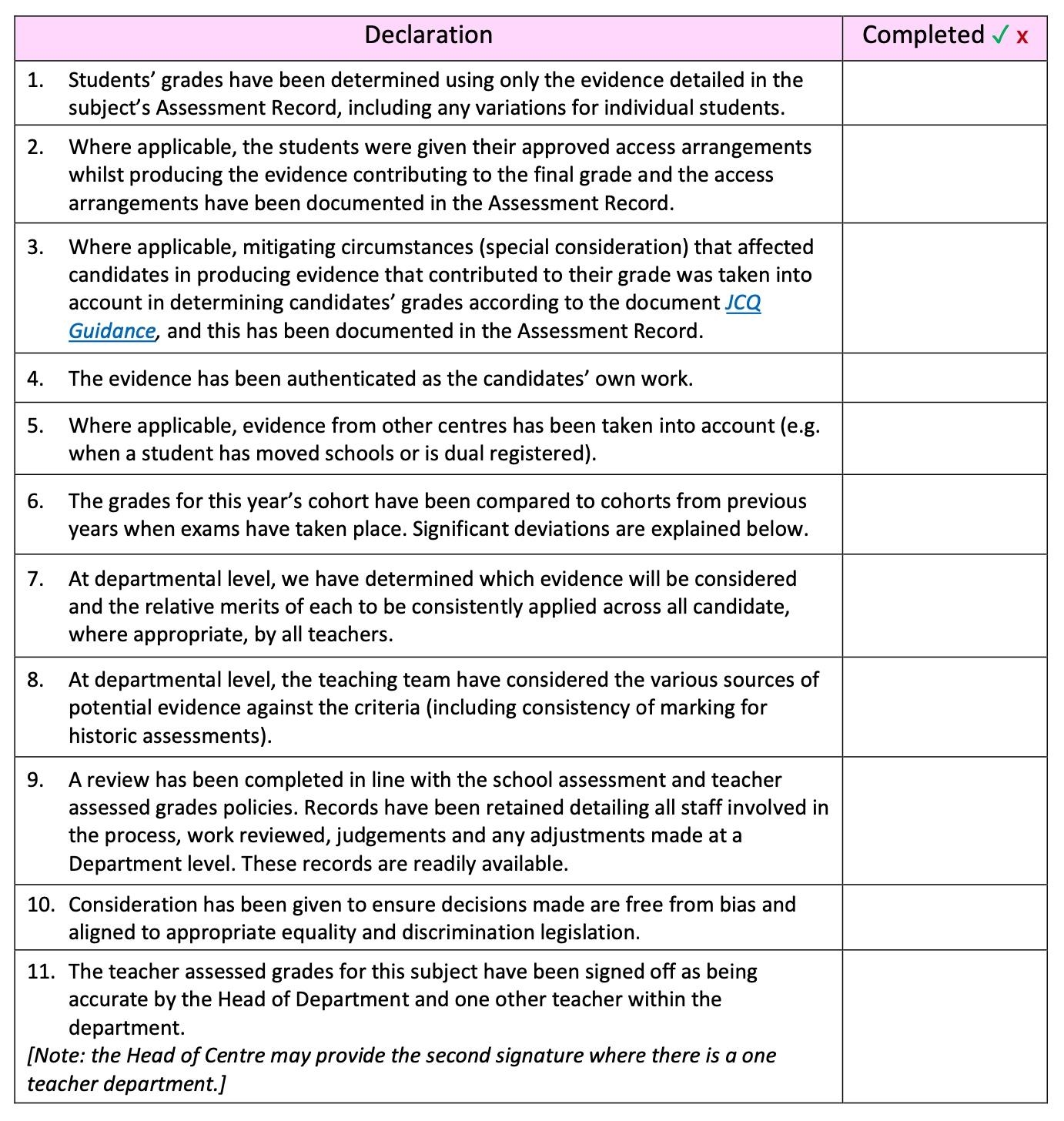 Example Of Completed Jcq Form 8