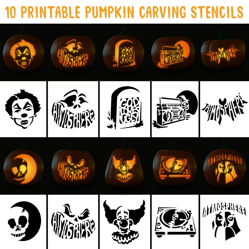 Atmosphere Printable Pumpkin Carving Stencils Rhymesayers 