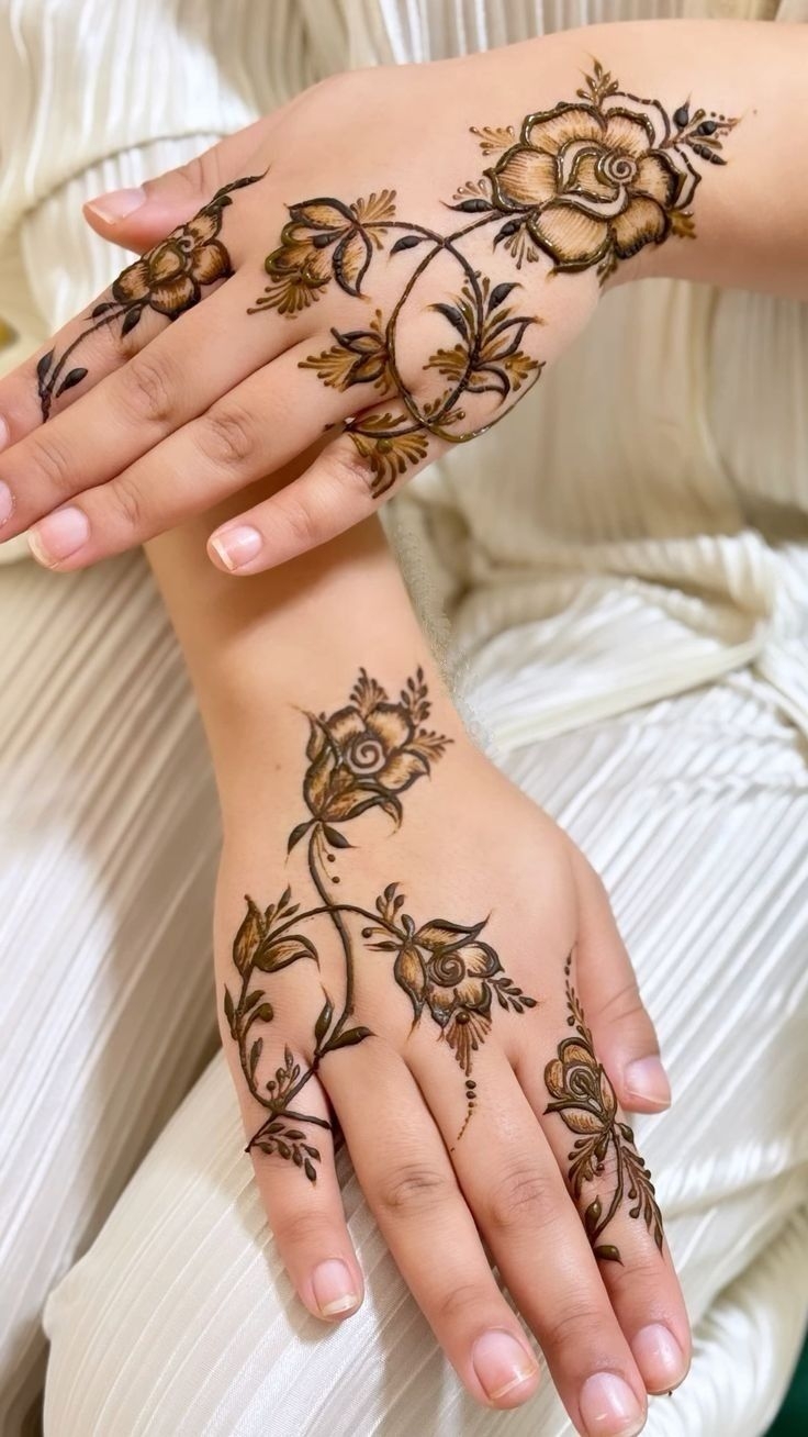 Back Hand Beautiful Henna Design 