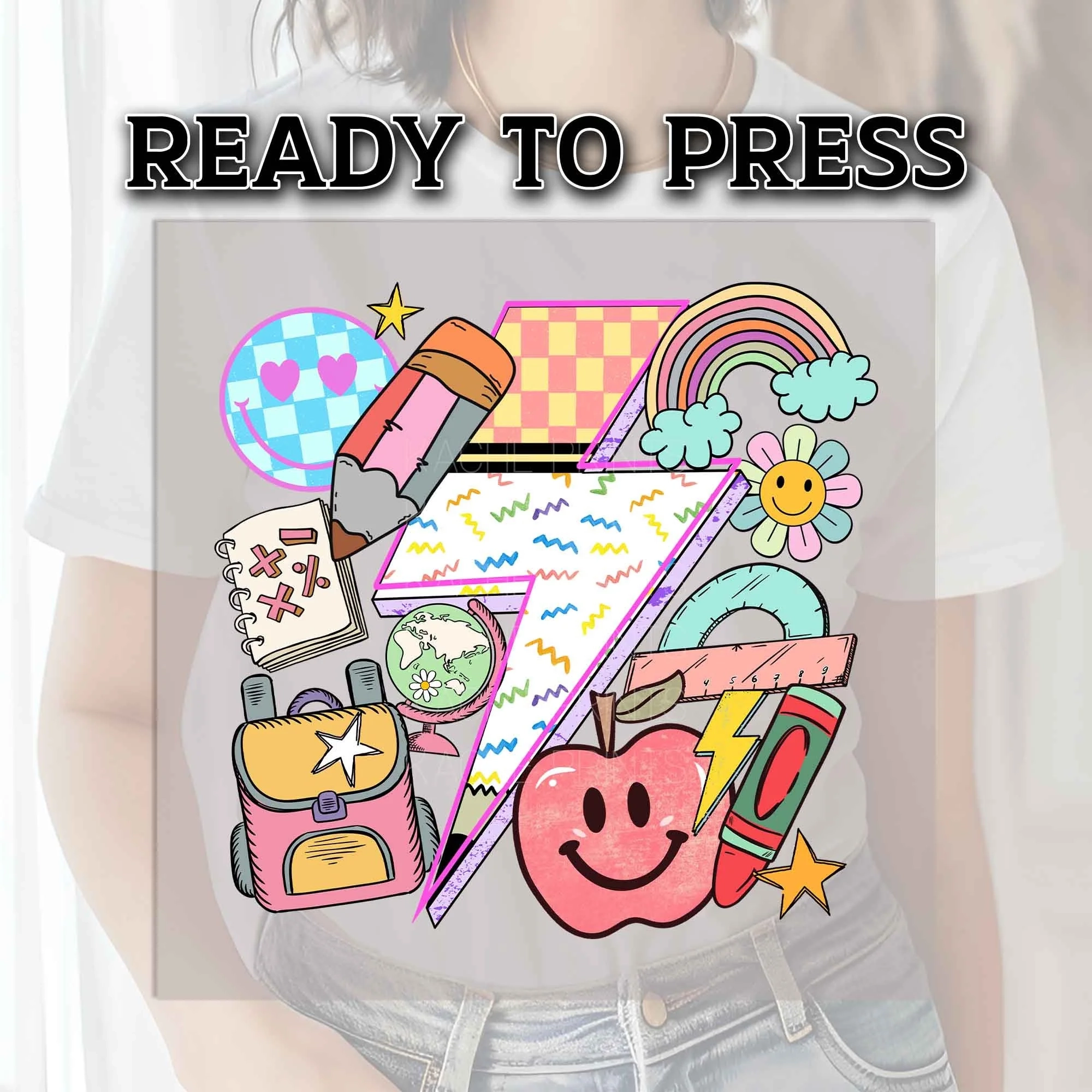Back To School DTF Transfers DTF Transfer Ready For Press Heat Press Transfer Dtf Heat Transfer Dtf Print Retro Groovy Dtf Teacher Dtf