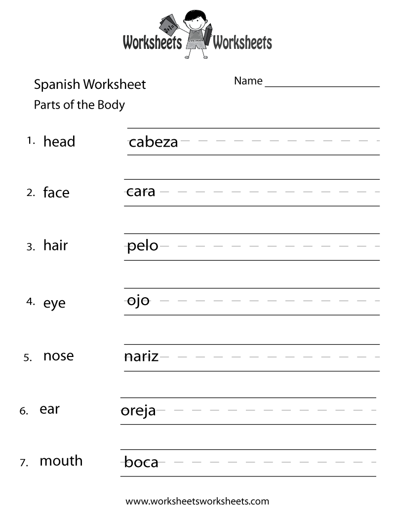 Beginner Spanish To English Worksheets Printables