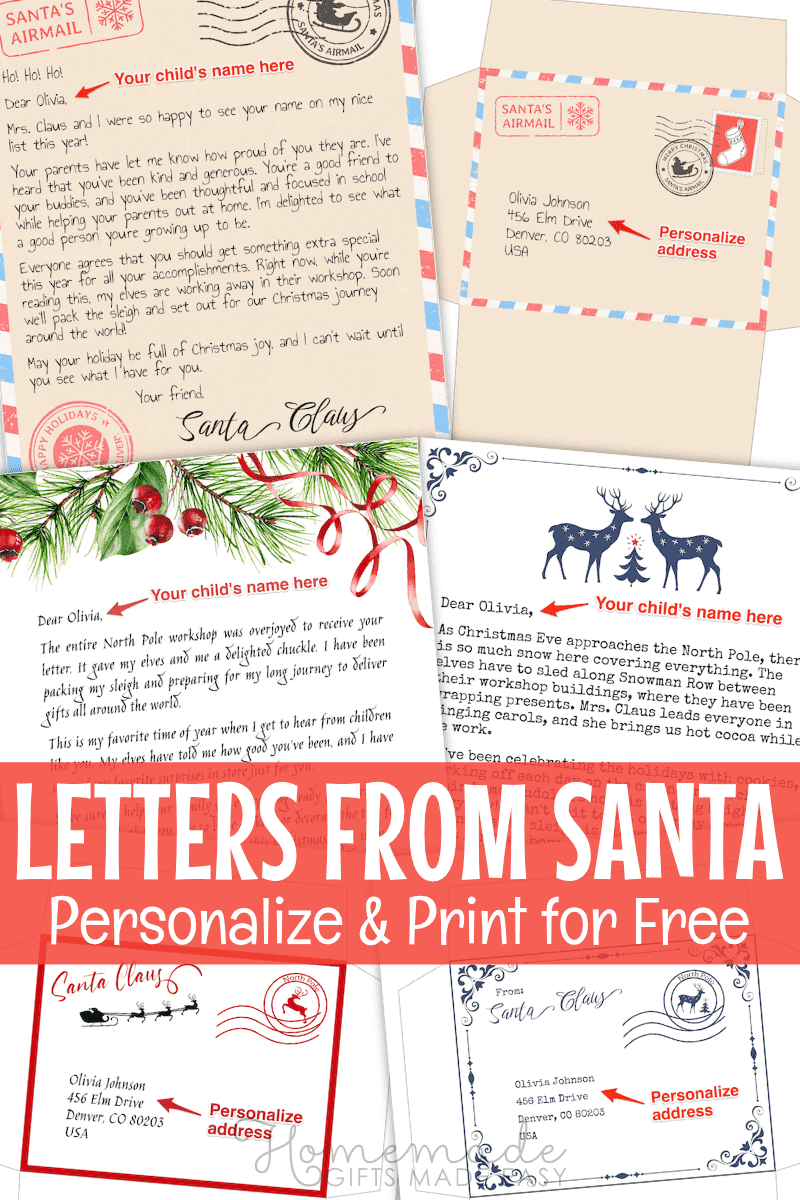 Free Letters From Santa Templates Printable