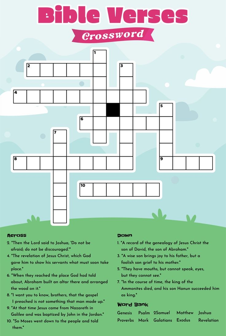 Bible Verse Crossword Puzzle Printable
