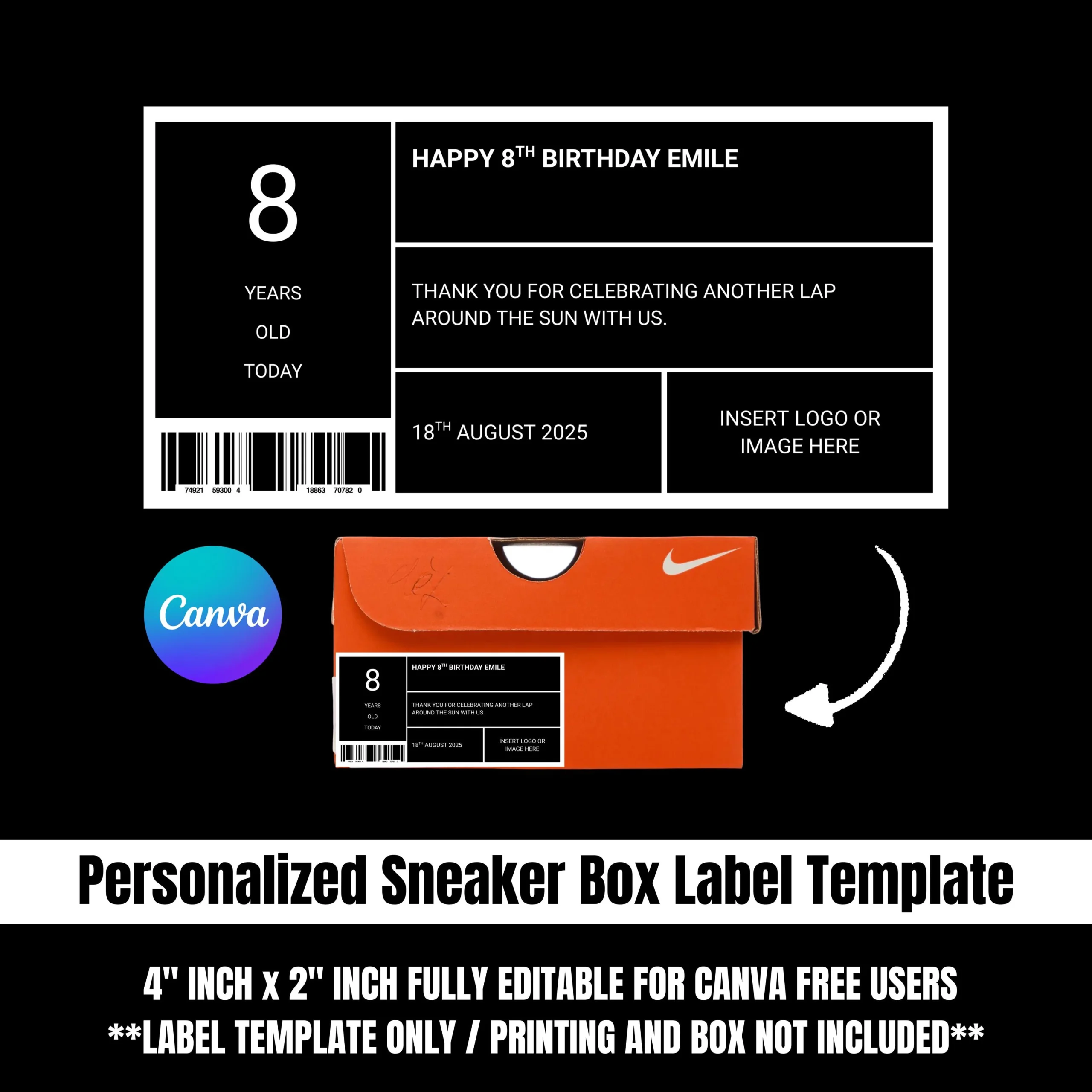 Printable Nike Shoe Box Label Template