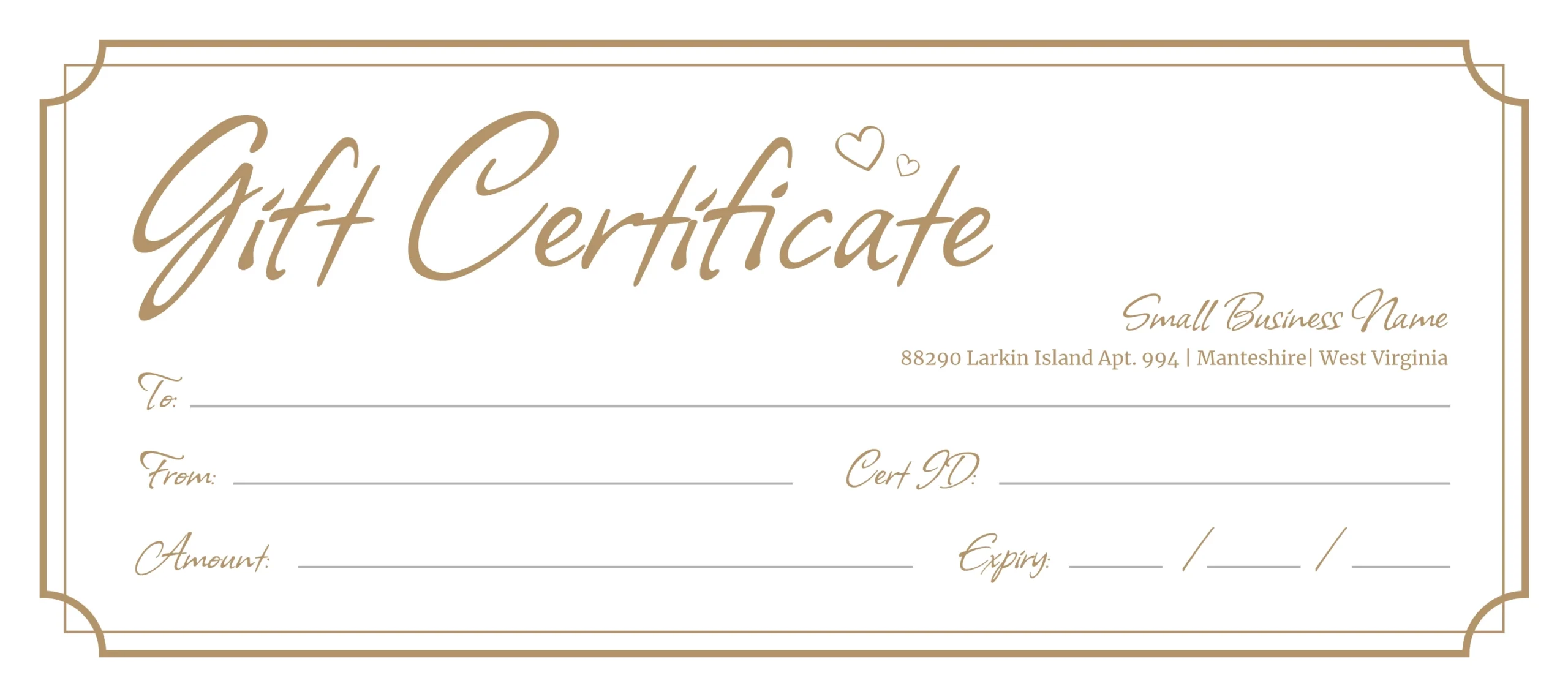 Gift Certificate Printable Template Free