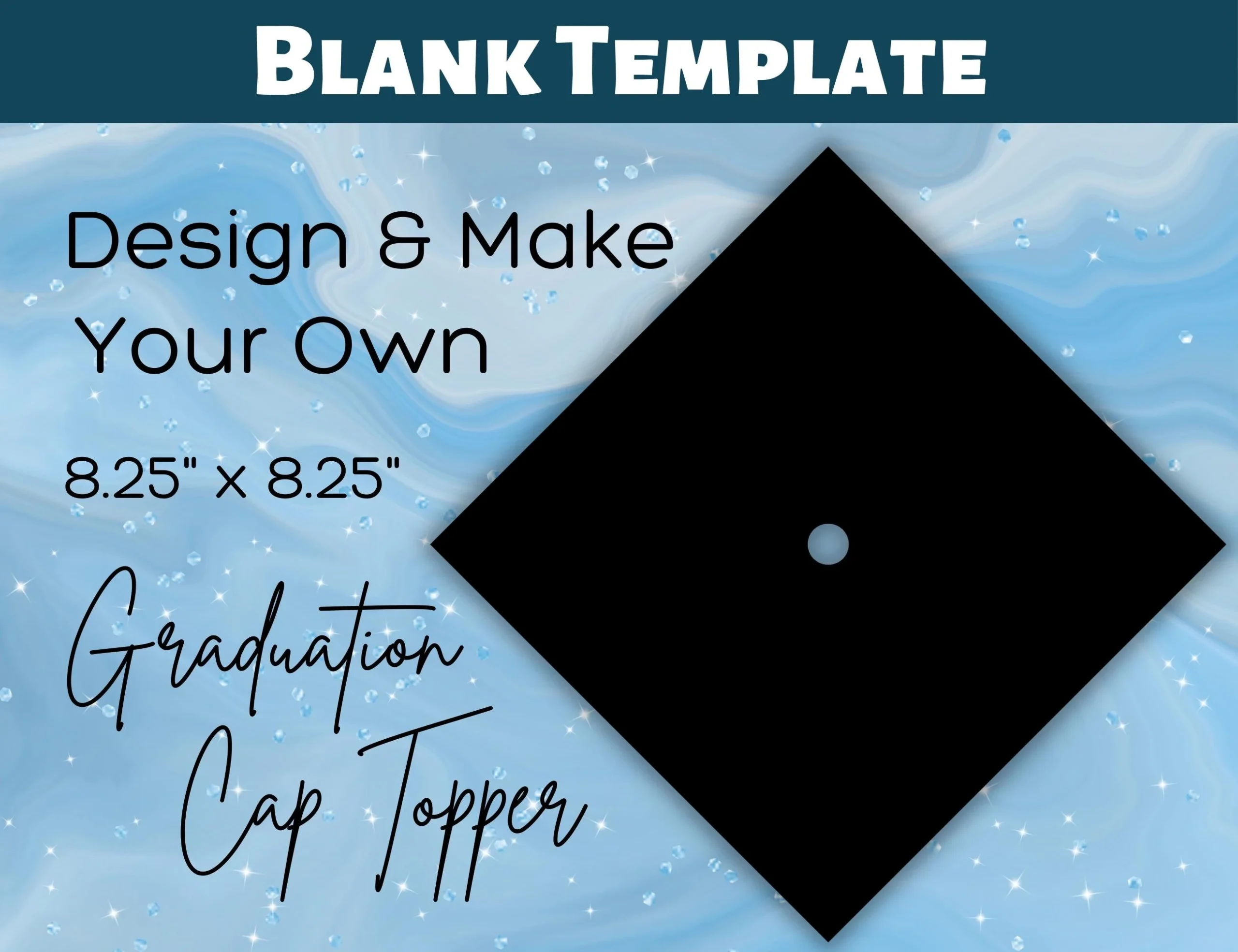 Blank Graduation Cap Topper Template Digital Download Grad 