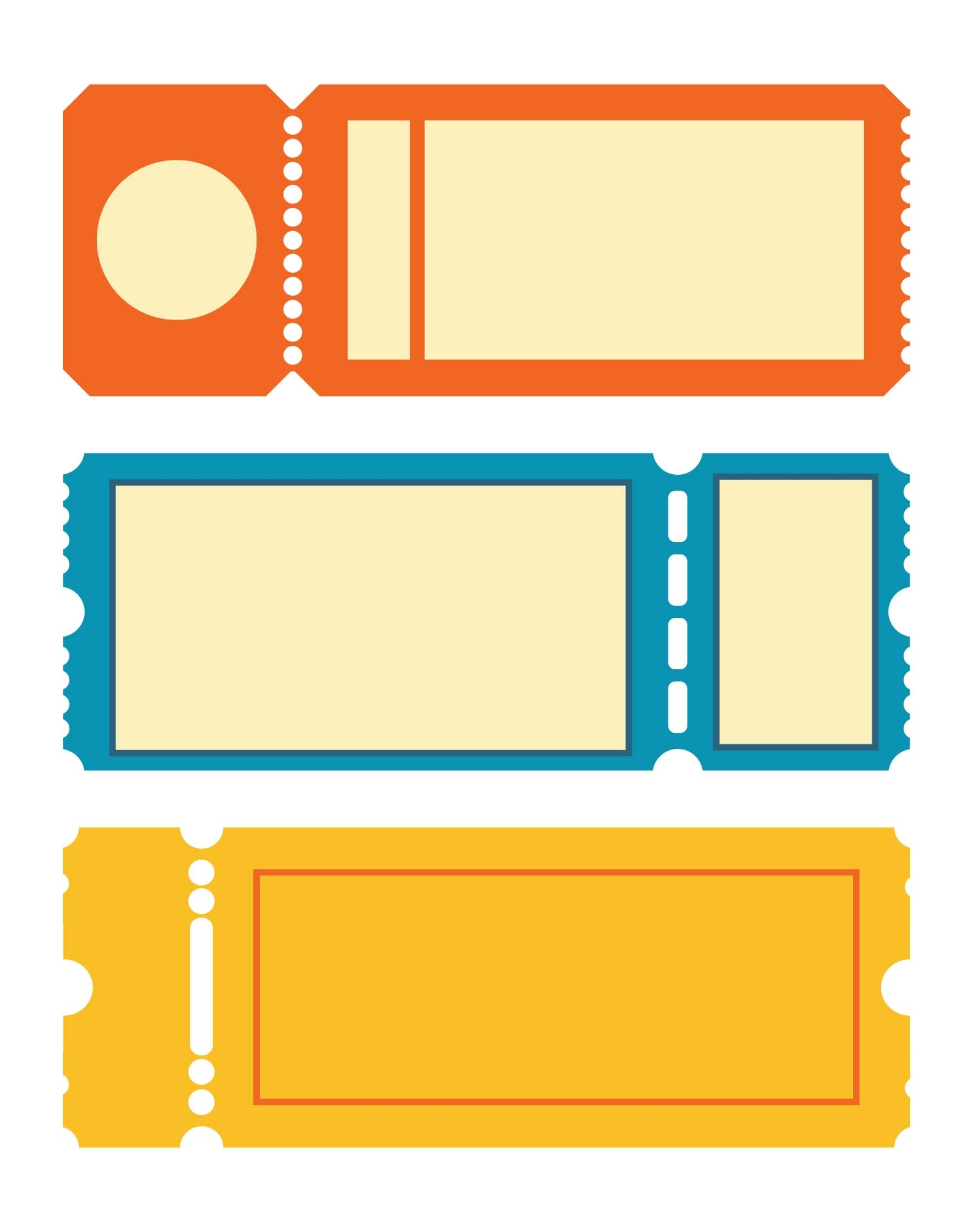 Ticket Templates Free Printable