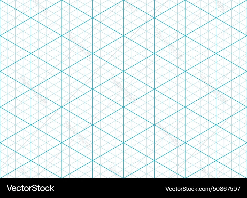 Blue Isometric Grid Paper Royalty Free Vector VectorStock