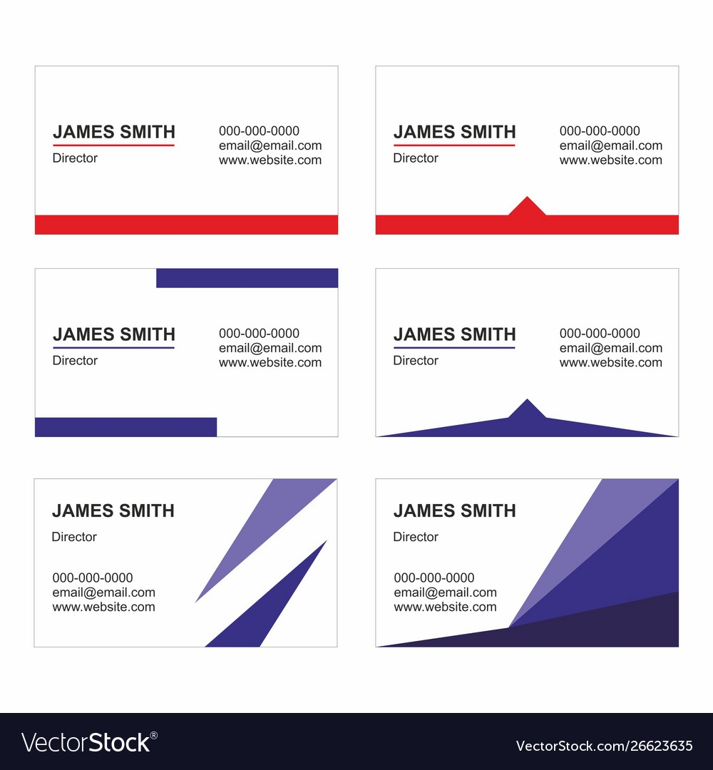Business Card Templates Set Printable Royalty Free Vector 