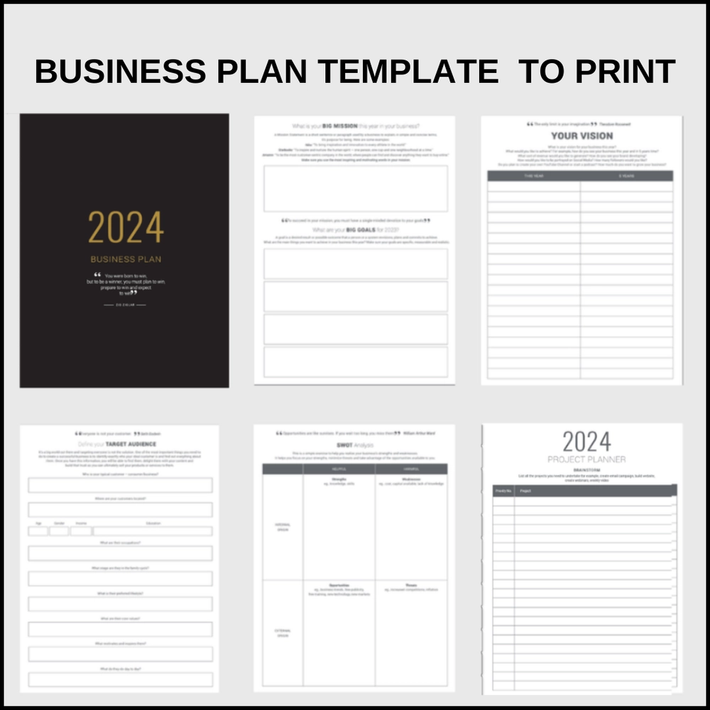 Printable Business Plan Template