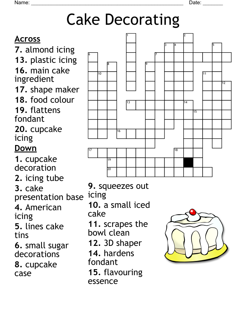 Crossword Puzzles Dessert Printables