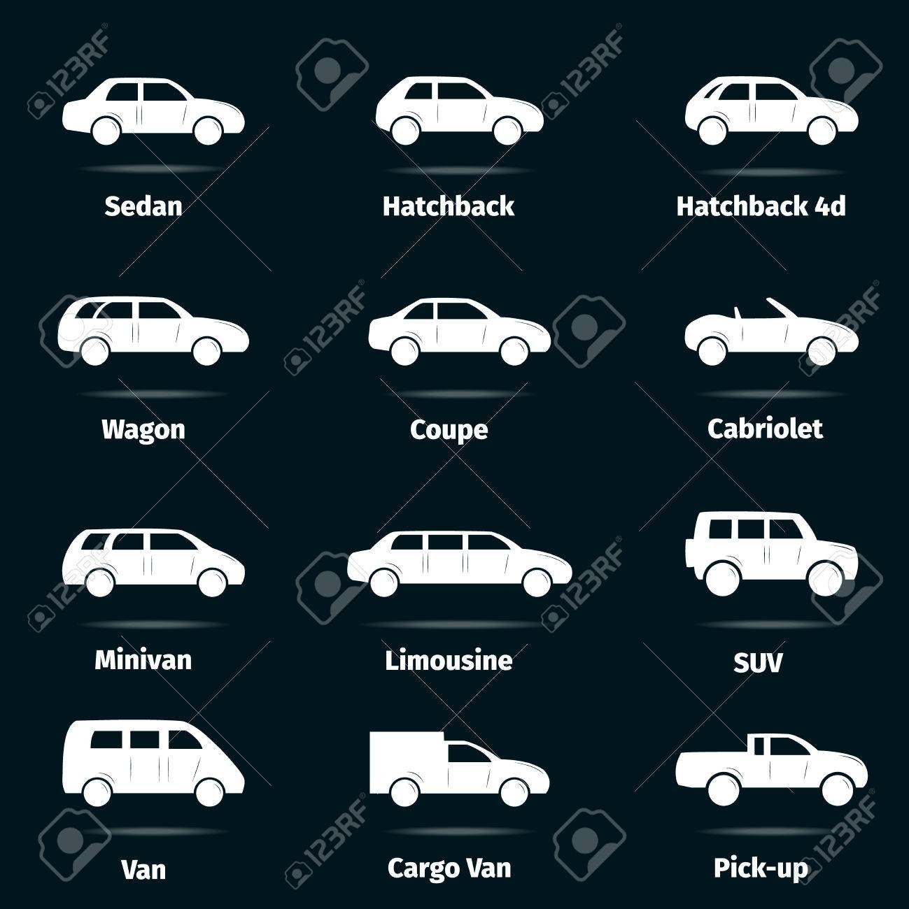 Car Icons Set Twelve Different Car Forms Stock Photo Picture And 
