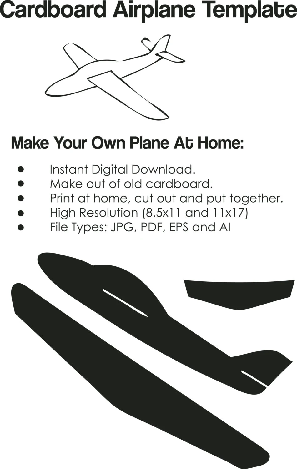 Airplane Template Printable