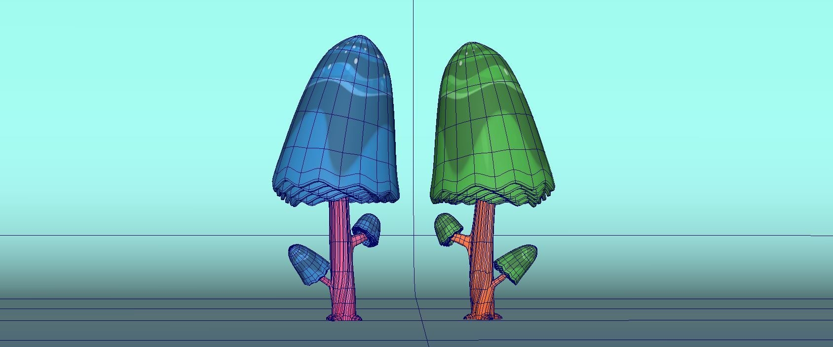 Cartoon Tree Pinshape Big Jungle 3D Model 10 ma Free3D