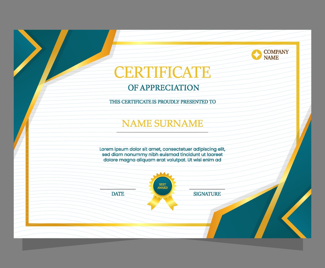 Certificate Of Appreciation Sample Design