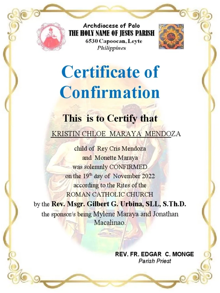 Certificate Of Confirmation 2022 PDF