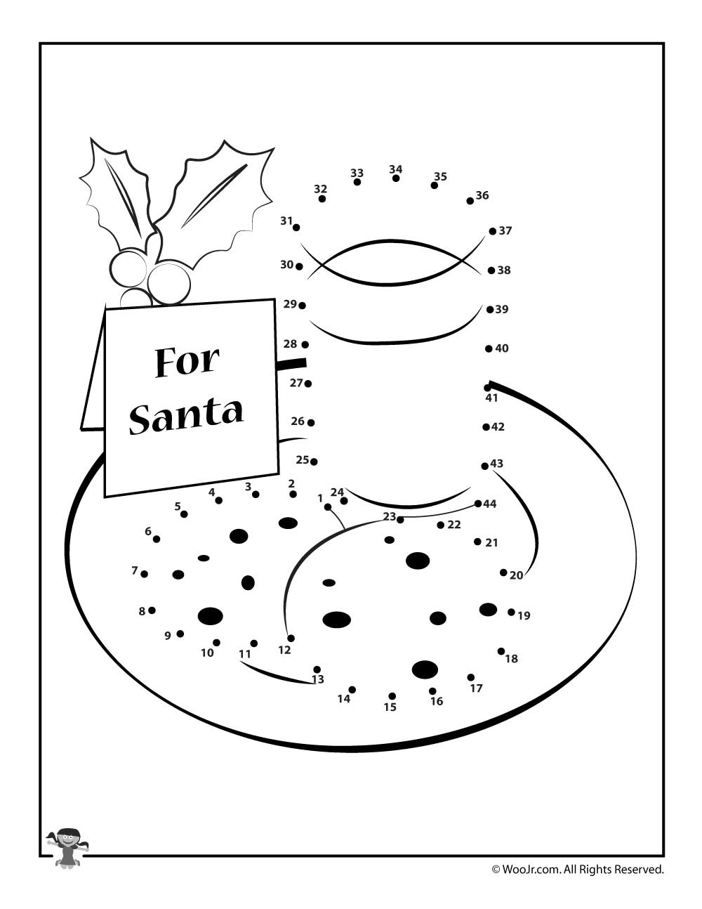 Christmas Connect The Dots Worksheets Woo Jr Kids Activities 