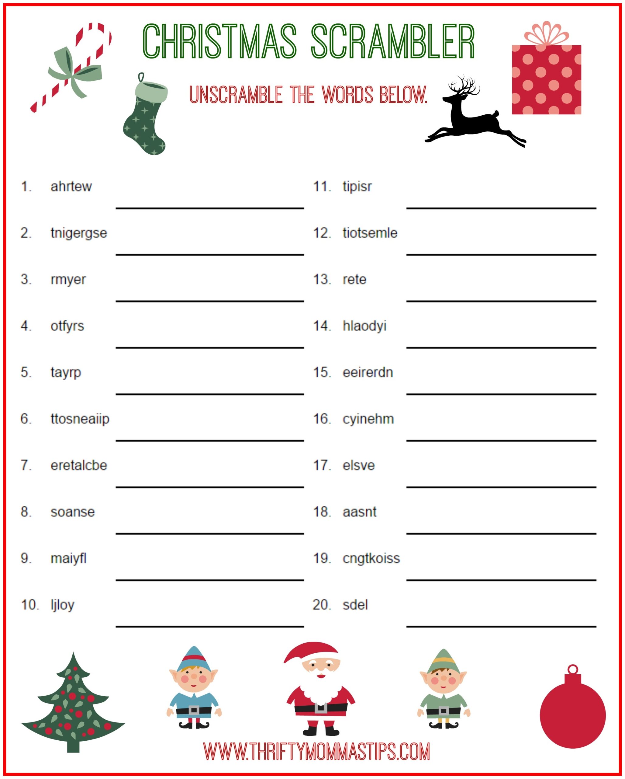 Free Printable Christmas Word Games Puzzles