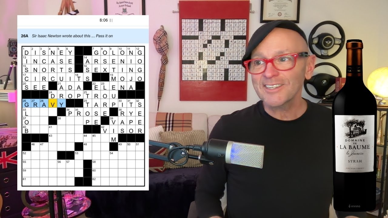 CLEVER Thursday NYT Crossword By Brad Lively Let s Wine Down On A 2023 Domaine De La Baume Syrah 