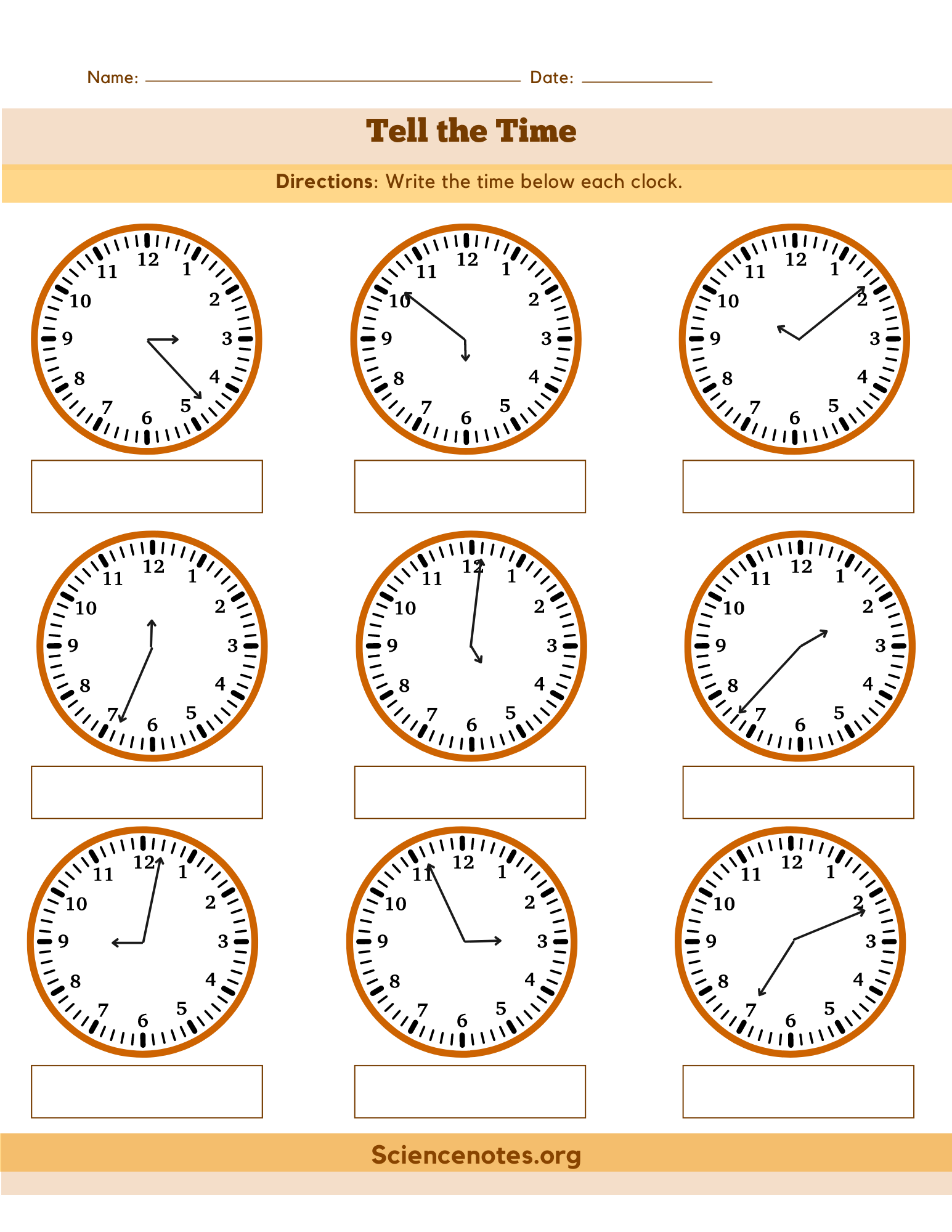 Clock Worksheets How To Tell Time