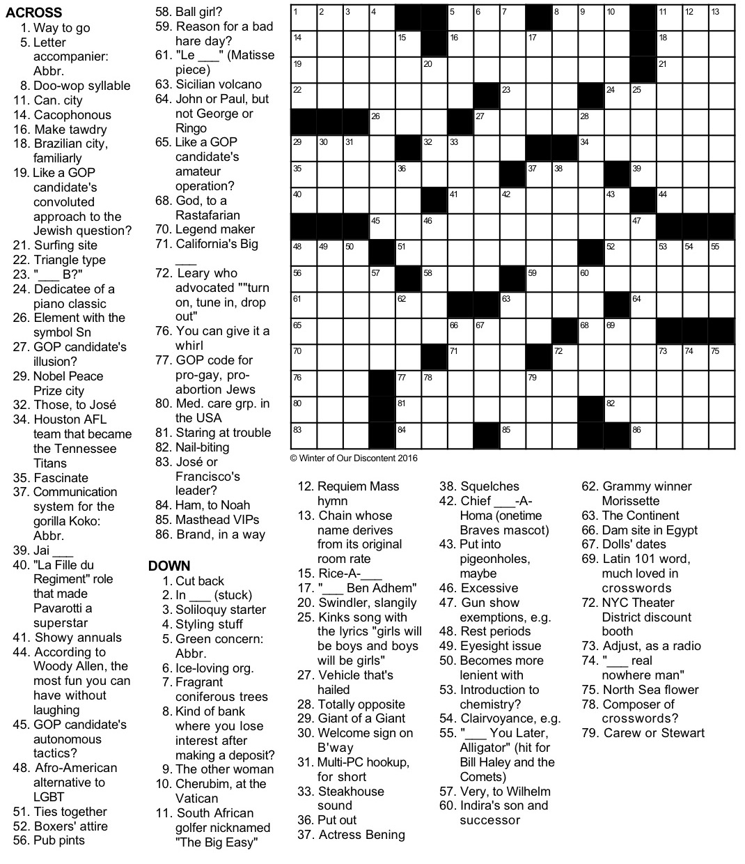 Easy Crossword Puzzles Cars