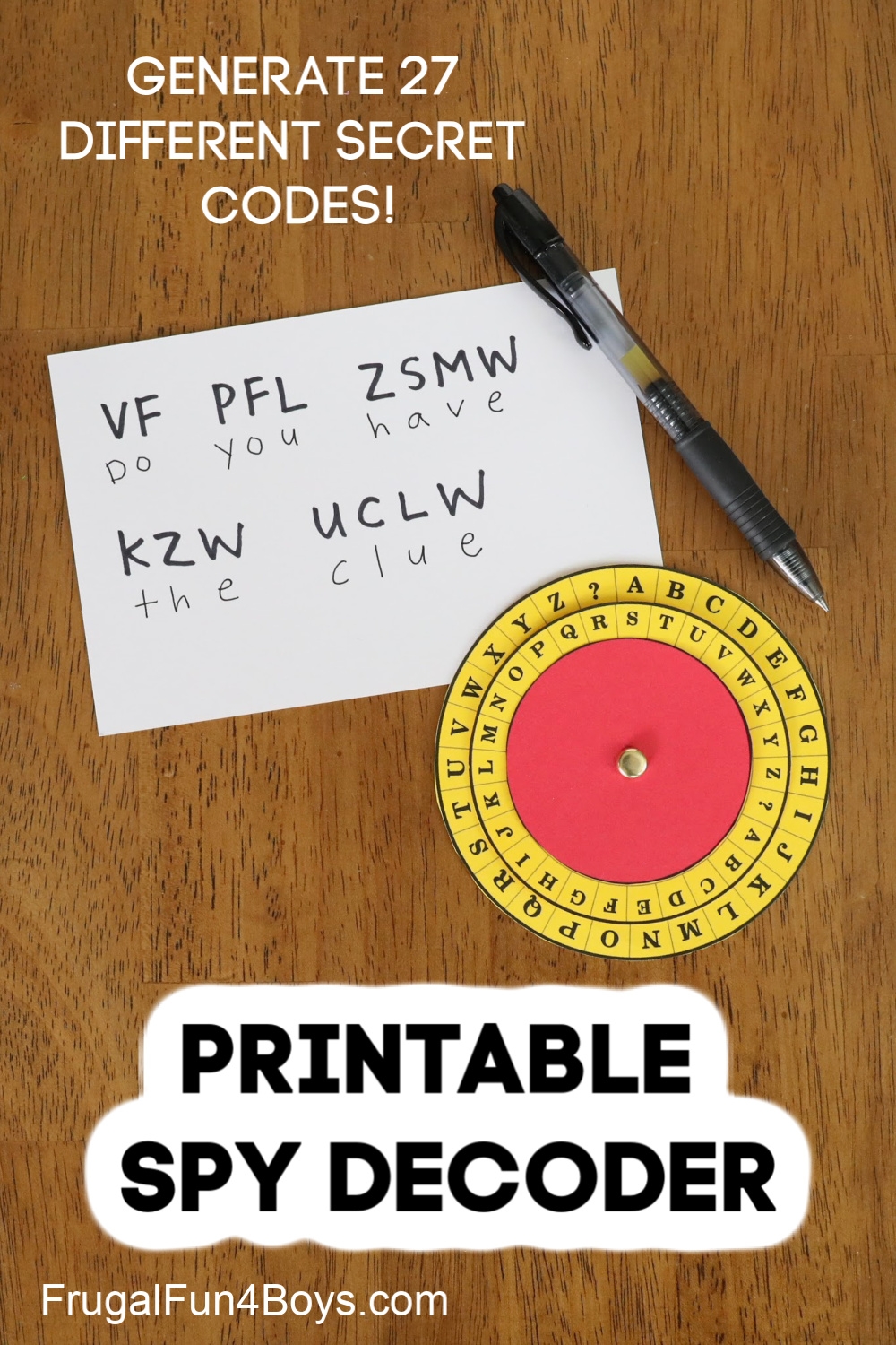 Code Activity For Kids Printable Spy Decoder Wheel Frugal Fun 