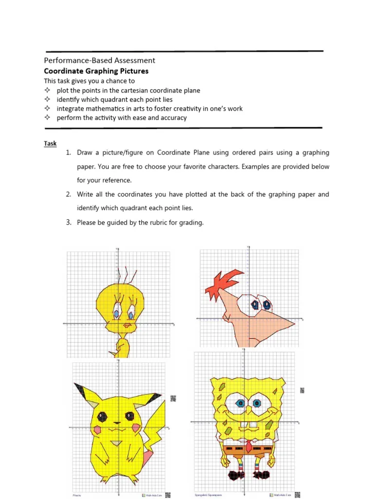 Graphing Paper Drawing With Coordinates