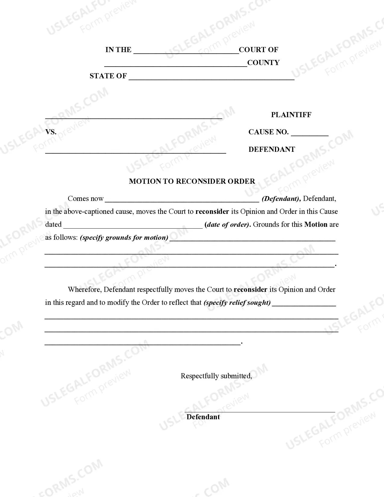 Court Order For Child Custody US Legal Forms