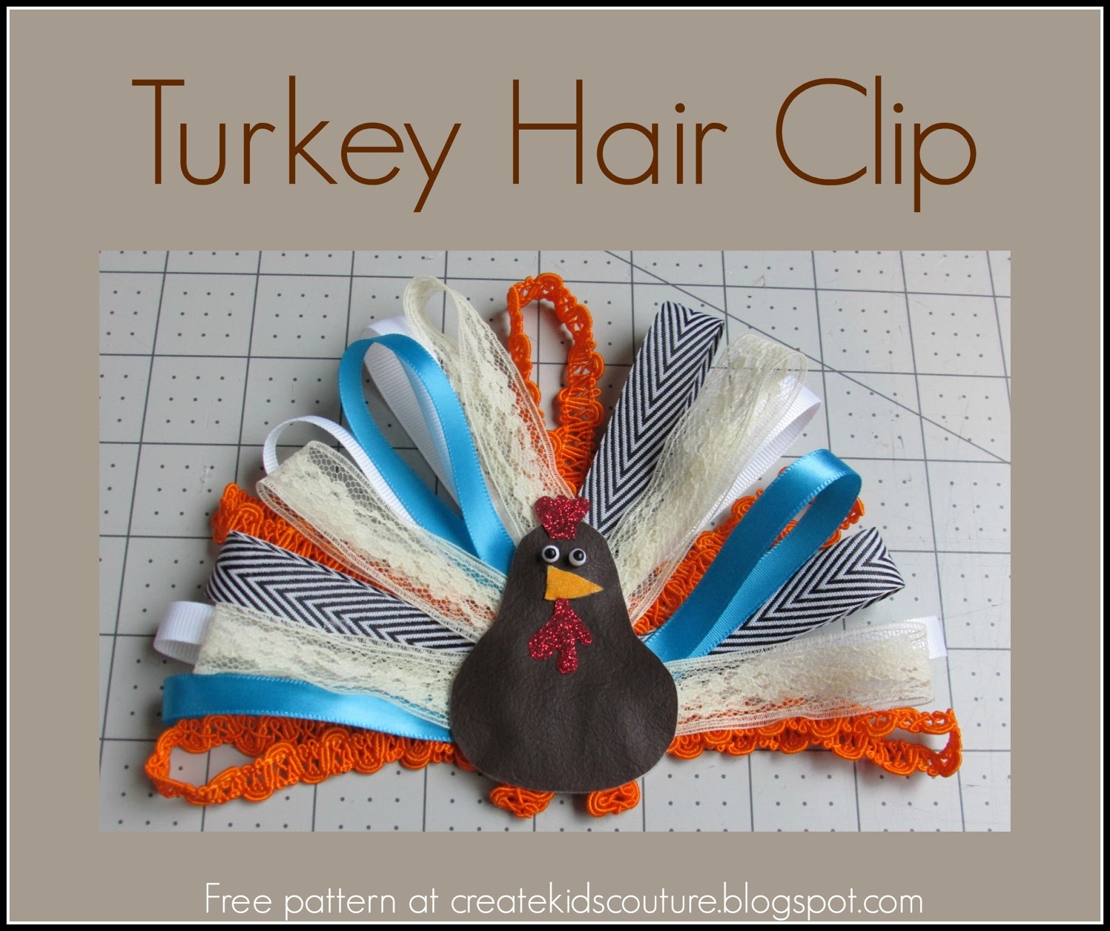 Create Kids Couture Turkey Hair Clip