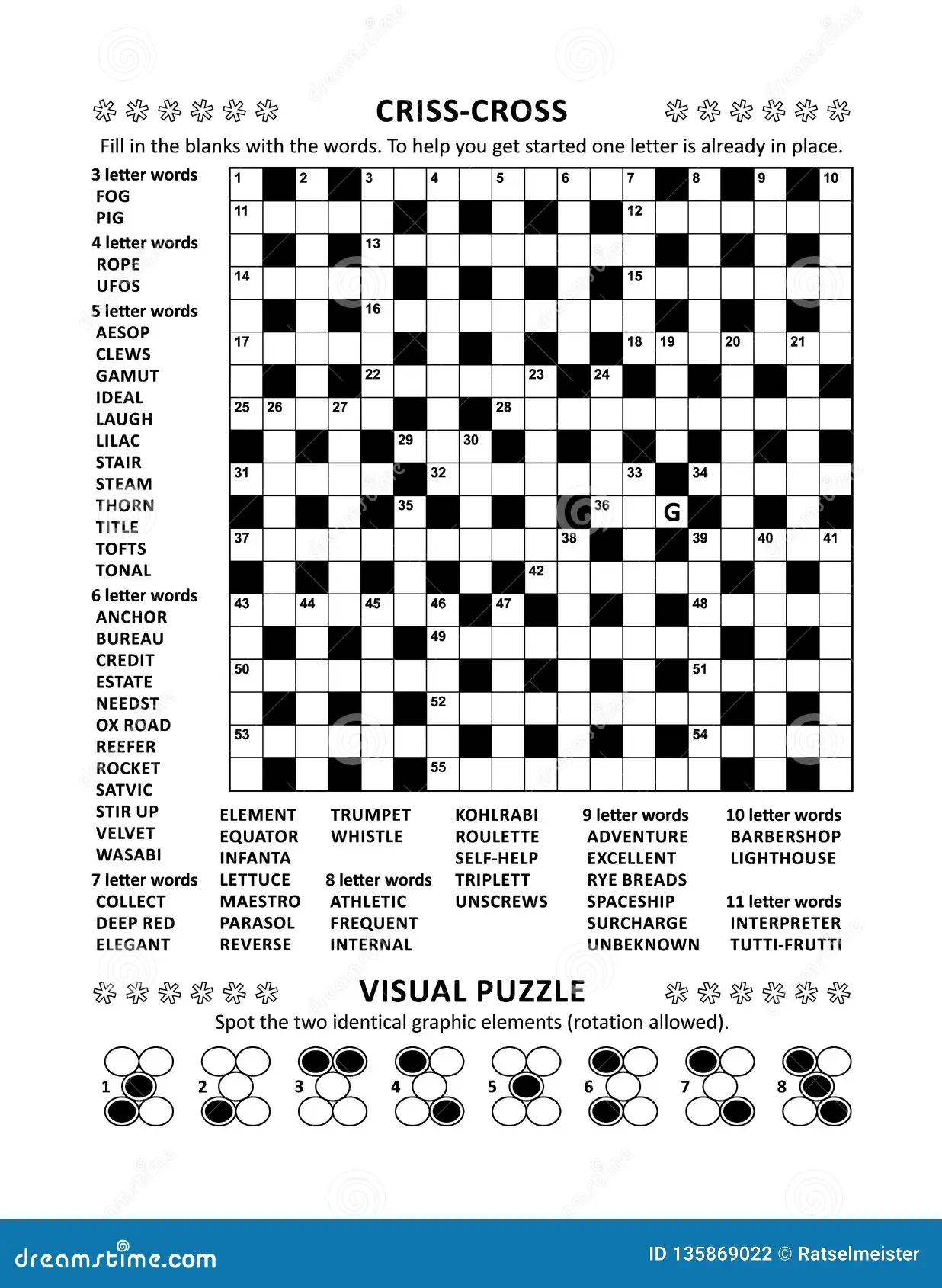 Crossword Fill Puzzle Adult Stock Illustrations 28 Crossword 