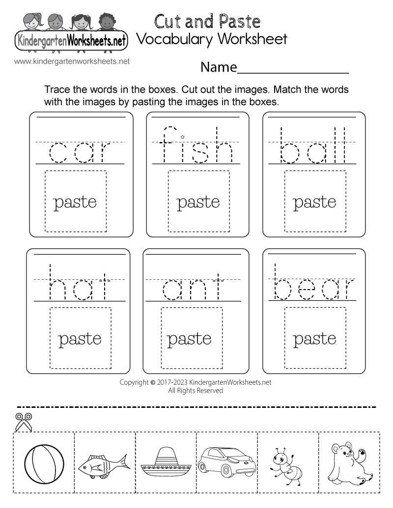 Free Printable Worksheets English Vocabulary